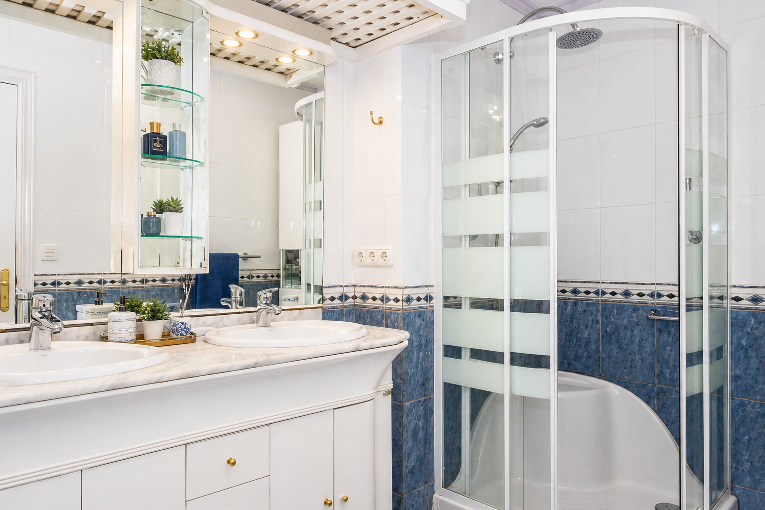 Marble double vanity